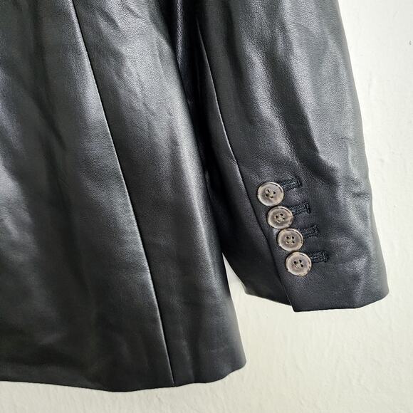 NEW J. Crew Willa Classic Black Faux Leather Blazer Size 6 - Picture 13 of 15